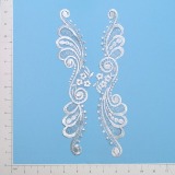 White Venise Lace 11.5" Applique Mirror Pair  E341
