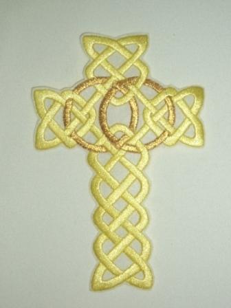 LC369 Yellow Cross Embroidered Applique