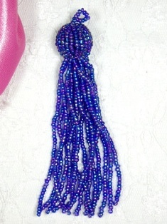 MA93 Purple AB Beaded Tassel 4"