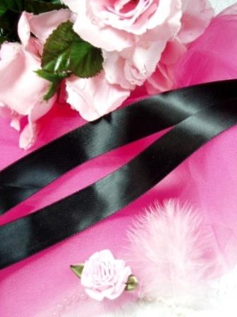 R1  Black Satin Ribbon 7/8"