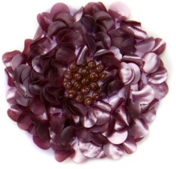 E250  Mauve Beaded Sequin Applique Flower Matte  2.75