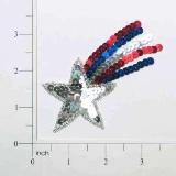 Patriotic Star 3.5"  Sequin Beaded Appliques E30235