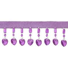 P3510  Purple Beaded Heart Trim Pre-Cut 36"