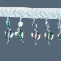 P3584  Crystal AB Beaded Heart Trim Pre-Cut 36"