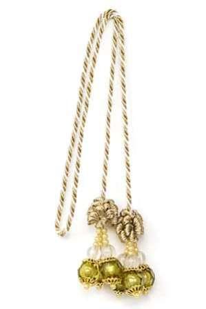 E4403  Ivory Beige Ball Victorian Tieback Tassel