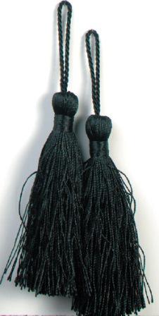 E5524  Set of Two Black Tassels 3.75"