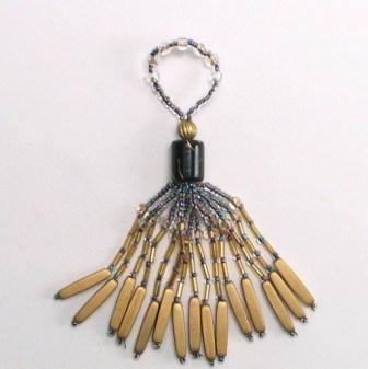 E5586 Multicolor Gold Beaded Tassel 3"