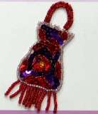 Ladies Purse Sequin Beaded Applique  E5846