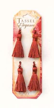 E5970  Set of ( 4 )  Cranberry Mini Tassels 2"