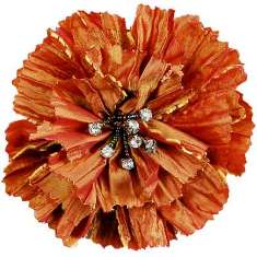 E5982  Gold Rhinestone Florantina Jeweled Brooch 4"