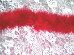 D6267 Red Marabou Fur Feather Trim 36" Package Pre-cut