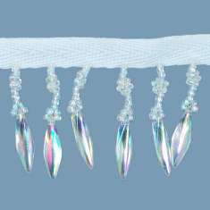 P5610 Crystal AB Fringe Beaded Trim Pre-Cut 36"