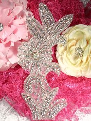 STS2 Morning Glory Silver Beaded Crystal Rhinestone Applique