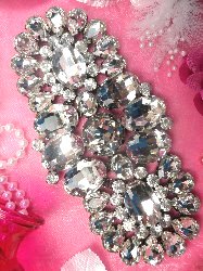STS81 Crystal Rhinestone Applique Embellishment  7"