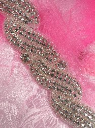 TS70 Carolyn Silver Beaded Crystal Rhinestone Trim
