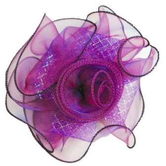 EL6224  Purple Floral Tieback Clip 7"