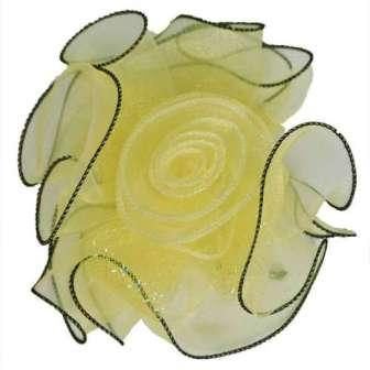 EL6224  Yellow Floral Tieback Clip 7"