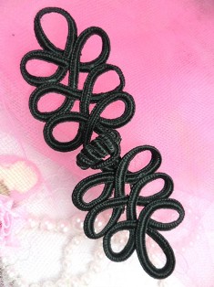 W43 Black Frog Button Closure 4.25"
