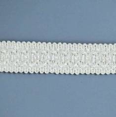 E1902 White Woven Braid Gimp Sewing Upholstery Trim 3/4"