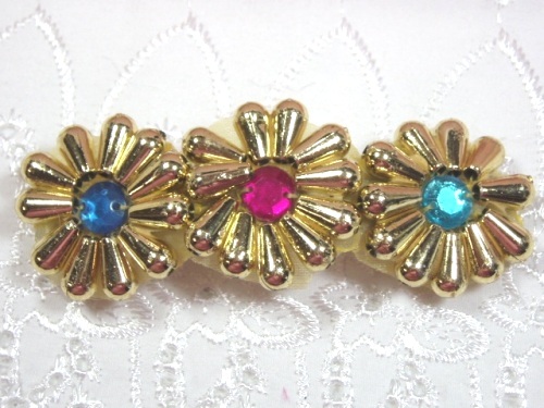 HB10 Gold Jewel Beaded Hair bow