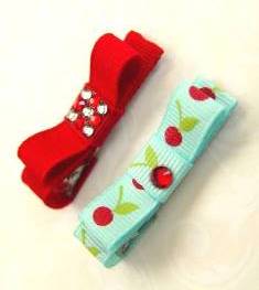 KK1C Set of ( 2 ) Kutsie Klips Hair Bow Hair Clips