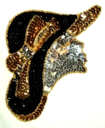 LC190 Ladies Face Sequin Beaded Applique 6.5"
