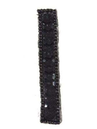 K2  Black Sequin Letter ( I ) Applique  2.75"