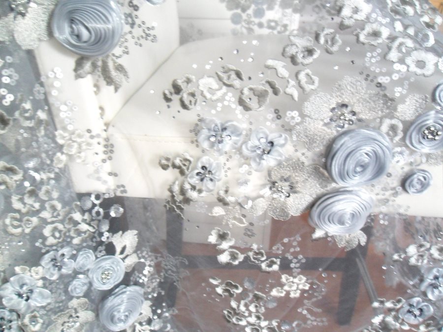 3D bridal applique fabric 