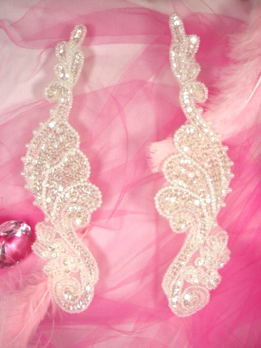0016  Crystal Mirror Pair  Sequin Beaded Appliques 8
