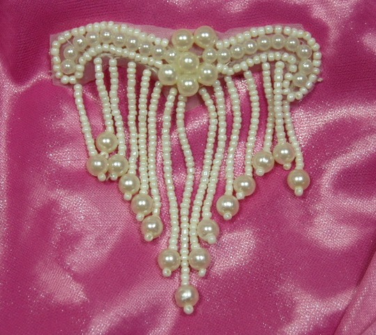 Elegant Ivory Beaded Victorain  Applique 3  A0229