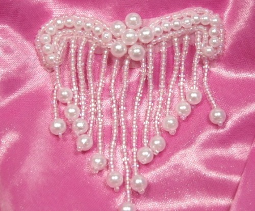 Elegant White Pearl Beaded Victorian  Applique 3 A0229