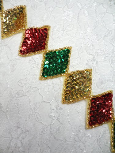 0271 Christmas Diamond Sequin Beaded Trim