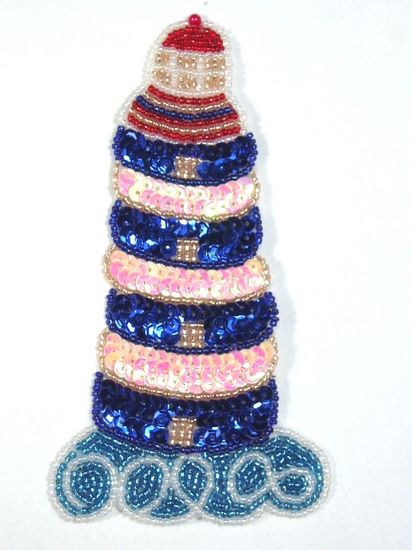 0318  Lighthouse Beaded Sequin Applique 6