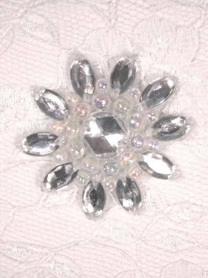 0342  Clear / Crystal AB Jewel Beaded Applique 1.5\