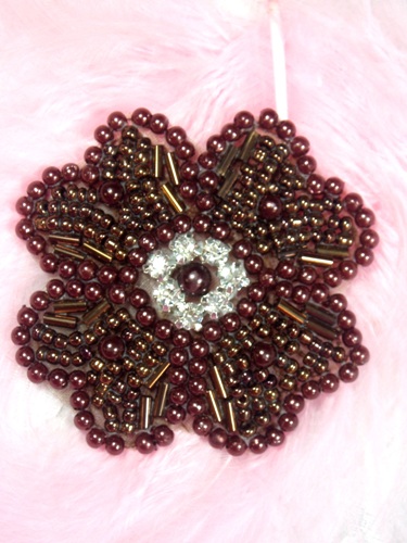 0343 Bronze Beaded Rhinestone Beaded Applique 2\