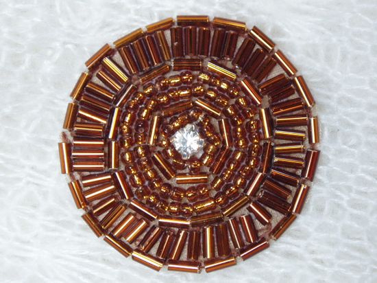 0367 Bronze Circle Round Beaded Applique 1.5\