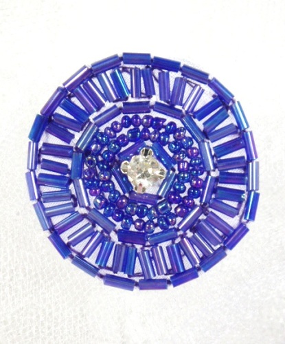 0367 Purple AB Circle Round Rhinestone Beaded Applique 1.5\