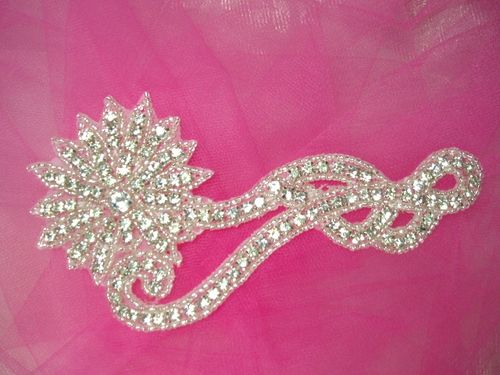 Rhinestone Designer Beaded Applique 6.5 0401