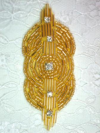 applique rhinestone beaded gold mouse zoom