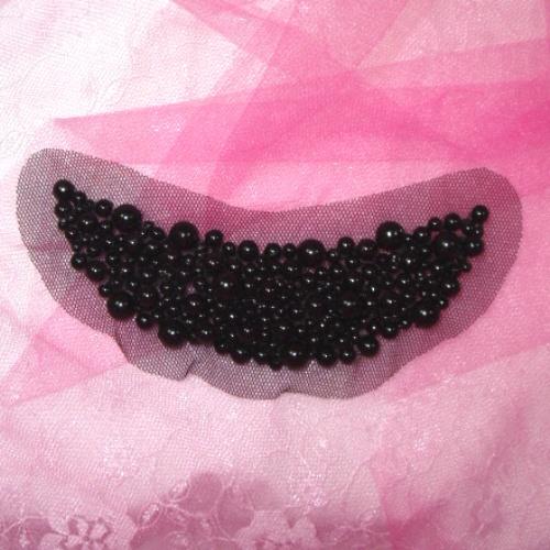 0456  Black Beaded  Applique 4.5