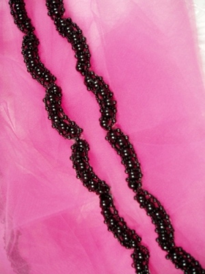 0460  Black Beaded Applique or Trim