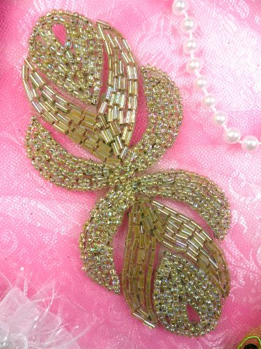 0501 Eyes of Wisdom Beaded Applique Olive Green 5\