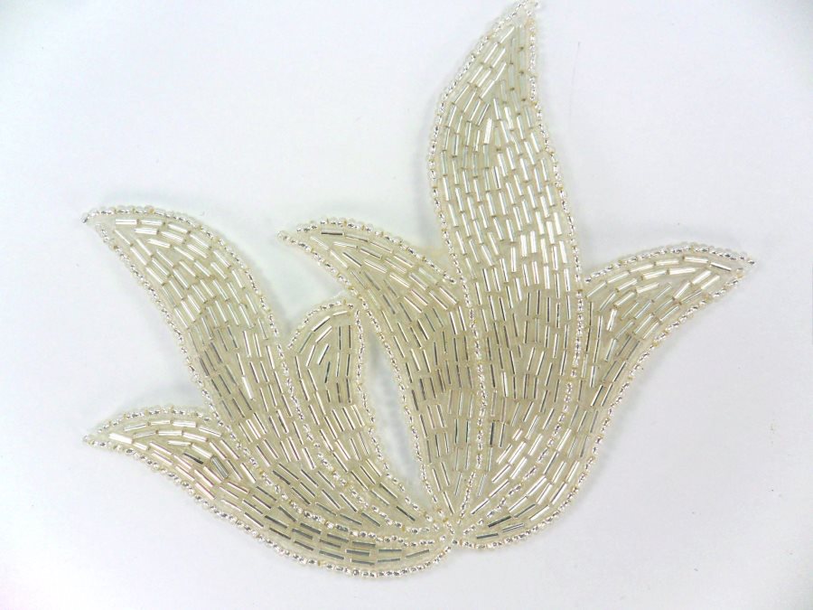 Silver Beaded Applique 5.25 JB286