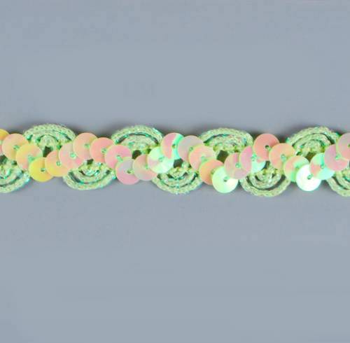 E6119  Lime Ric Rac Sequin Sewing Craft Trim 5/8\