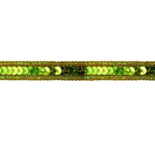 E6172  Holographic Lime Sequin Sewing Trim