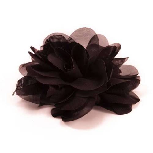 E6042 Black Floral Brooch Clip Applique 5