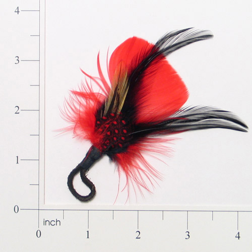 E4146  Red & Brown Spotted Feather  4\