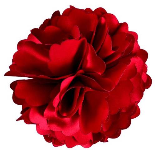 E6049 Burgundy Red Silky Floral Brooch Hair Clip Applique 3.75\