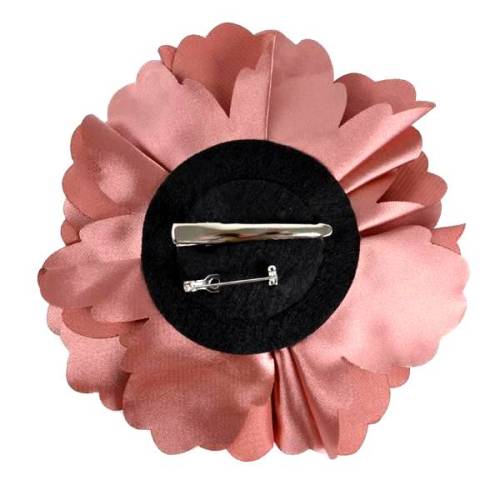 E6049 Mauve Silky Floral Brooch Hair Clip Applique 3.75\