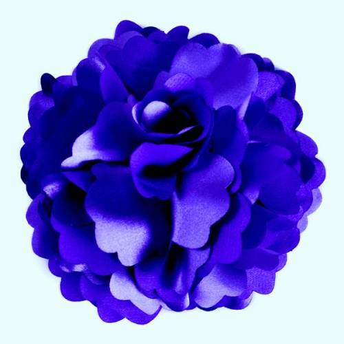 E6049 Purple Silky Floral Brooch Hair Clip Applique 3.75\